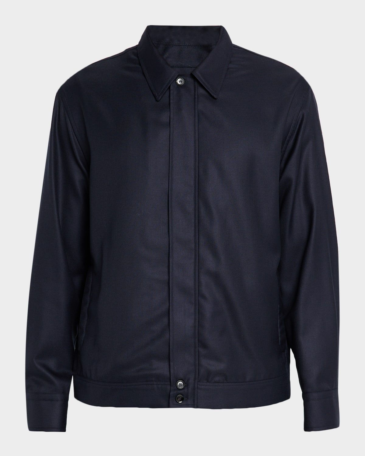 Men & apos;s Wool and Cashmere Hidden-Zip Blouson