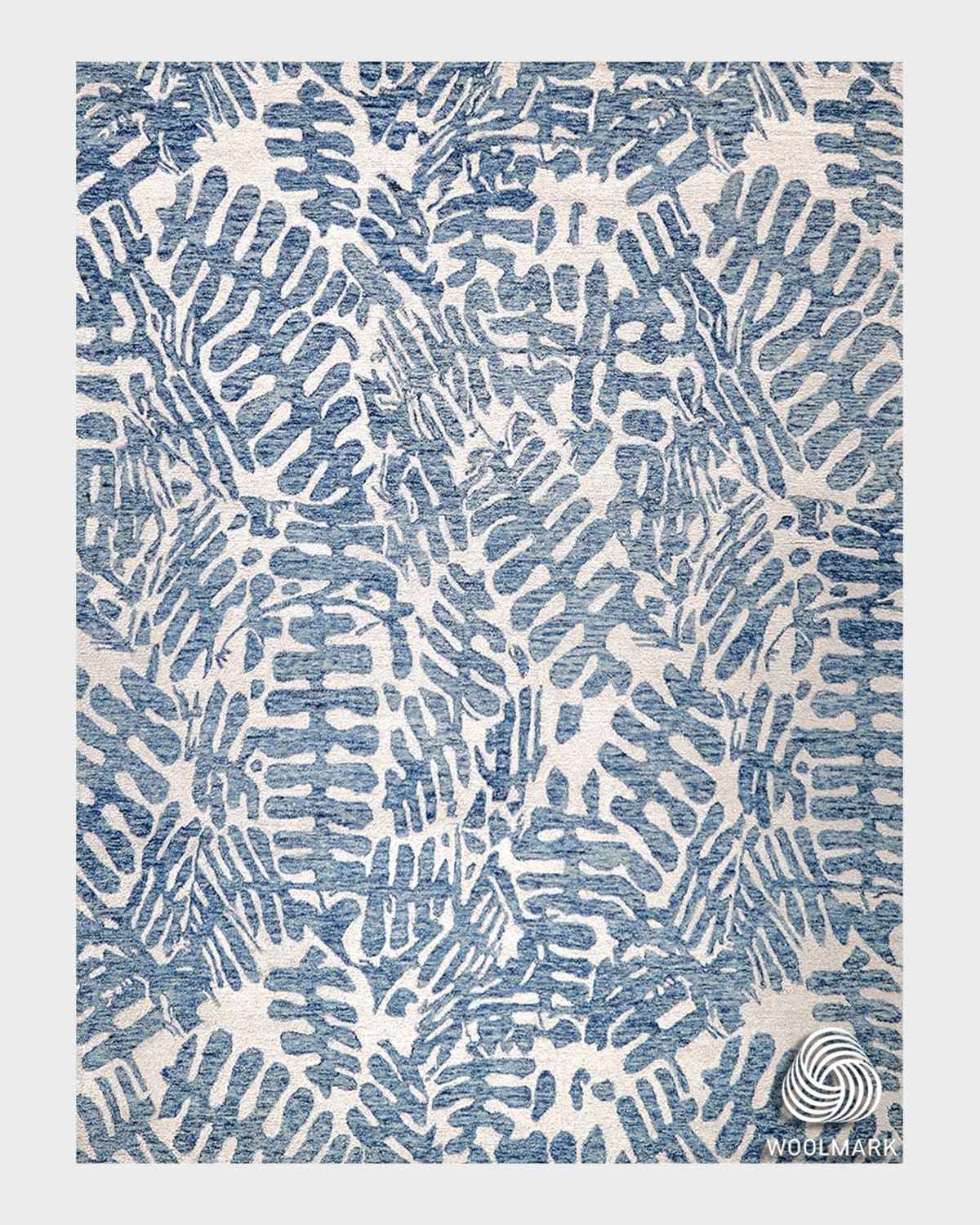 Botanica Blue/Ivory New Zealand Wool hand-tufted Area Rug