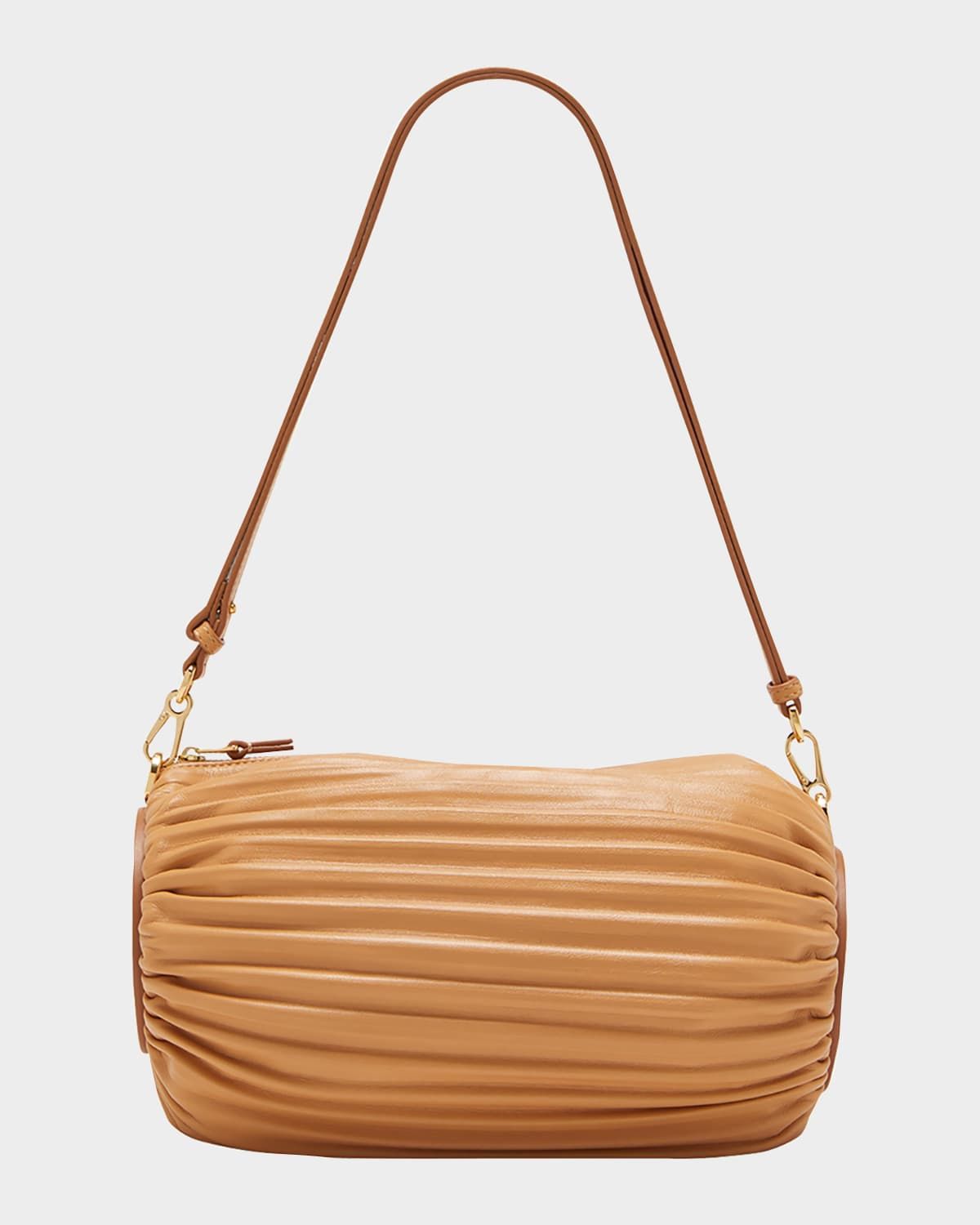 x Paula's Ibiza Bracelet Pouch in Pleated Napa Leather with Leather Strap