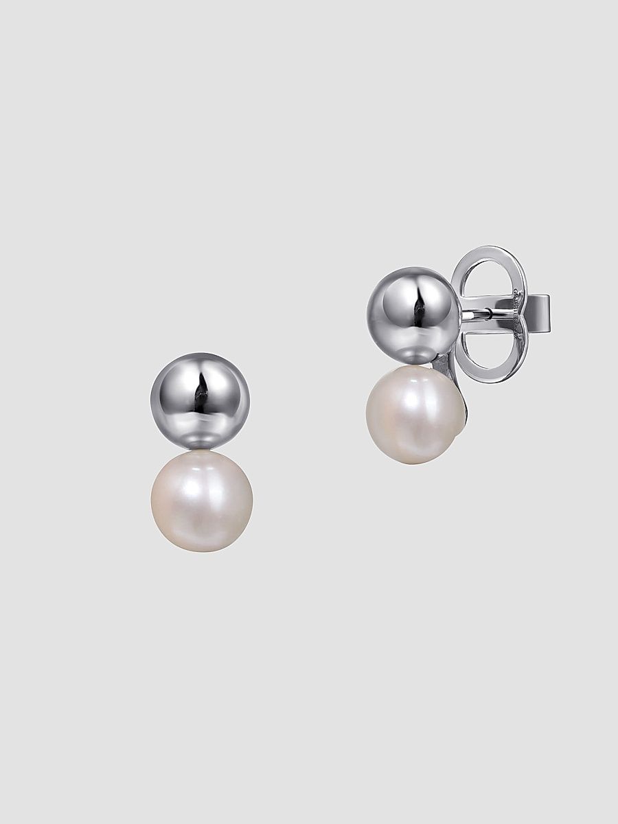 Gabriel & Co Women's Bujukan Sterling Silver & Pearl Stud Earrings - Sterling Silver