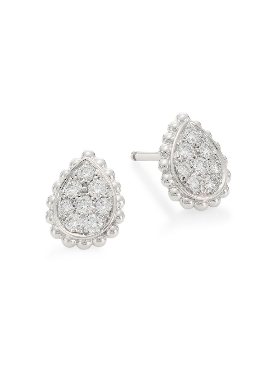 Boucheron Women's Serpent Bohème 18K White Gold & Diamond Stud Earrings - White Gold