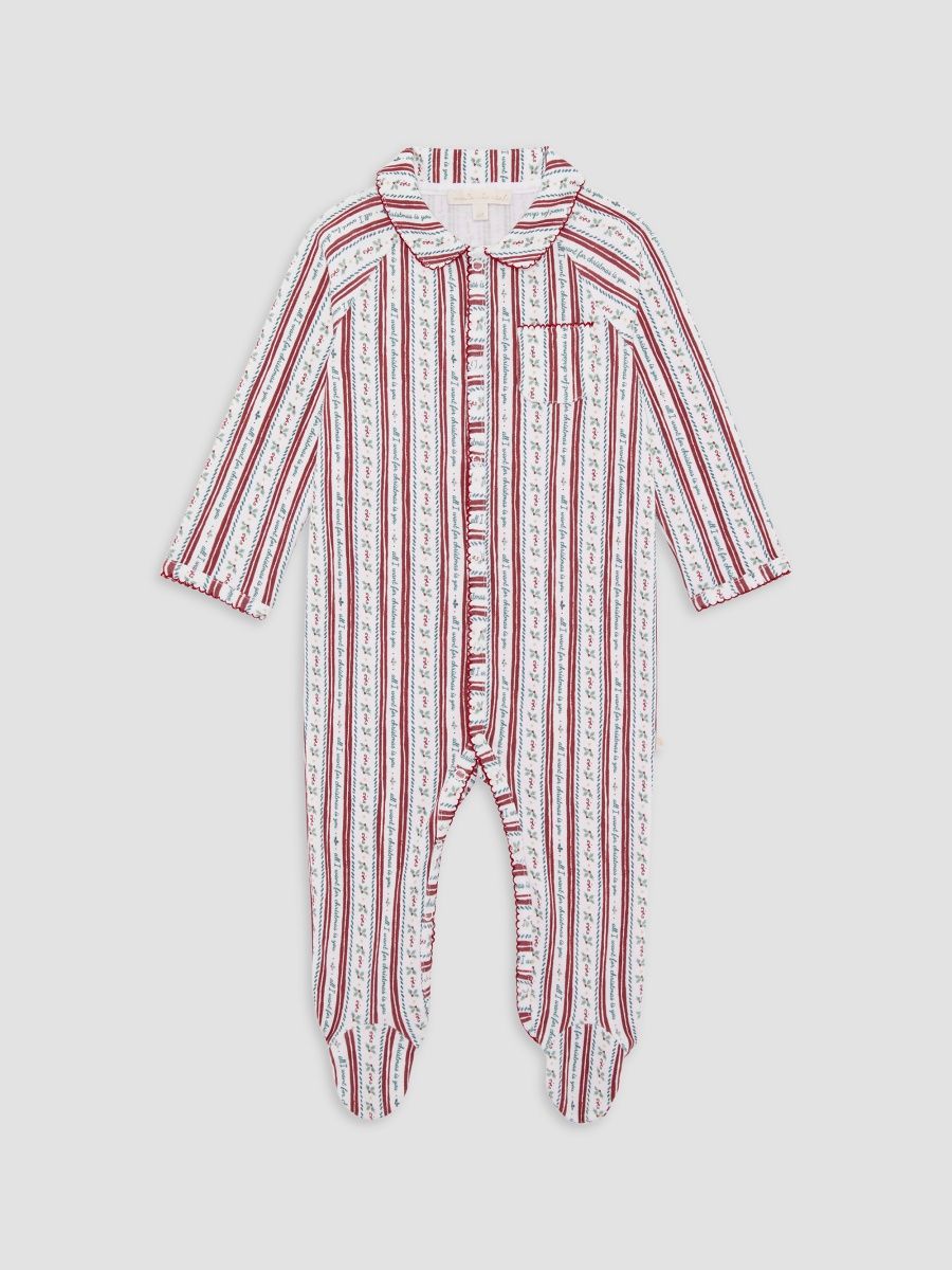 Marie-Chantal Unisex Baby's All I Want For Christmas Footie - Crimson - Size 18 Months