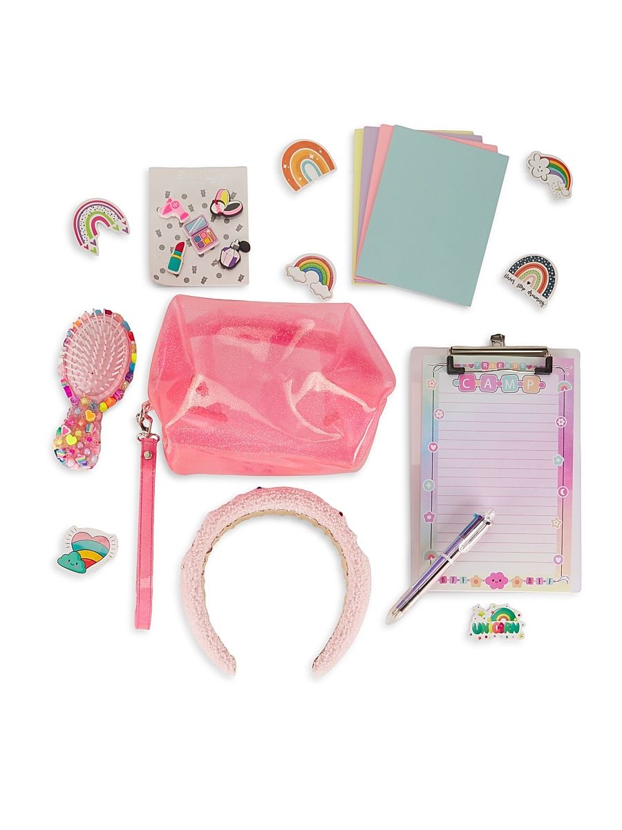 Girl's Camp Stationery, Brush, Headband, & Cosmetic Bag Set