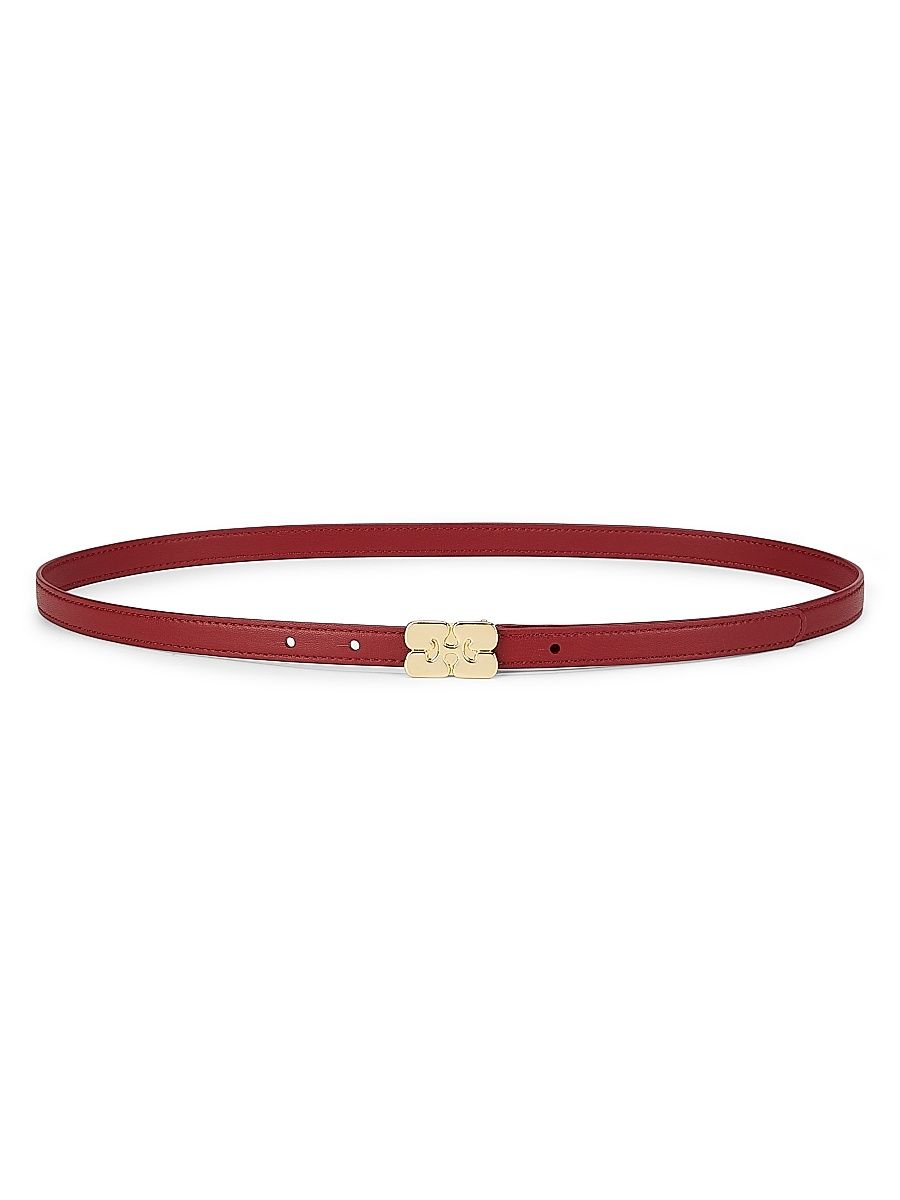 Women's Kat Leather Belt - Red Dahlia - Size XS