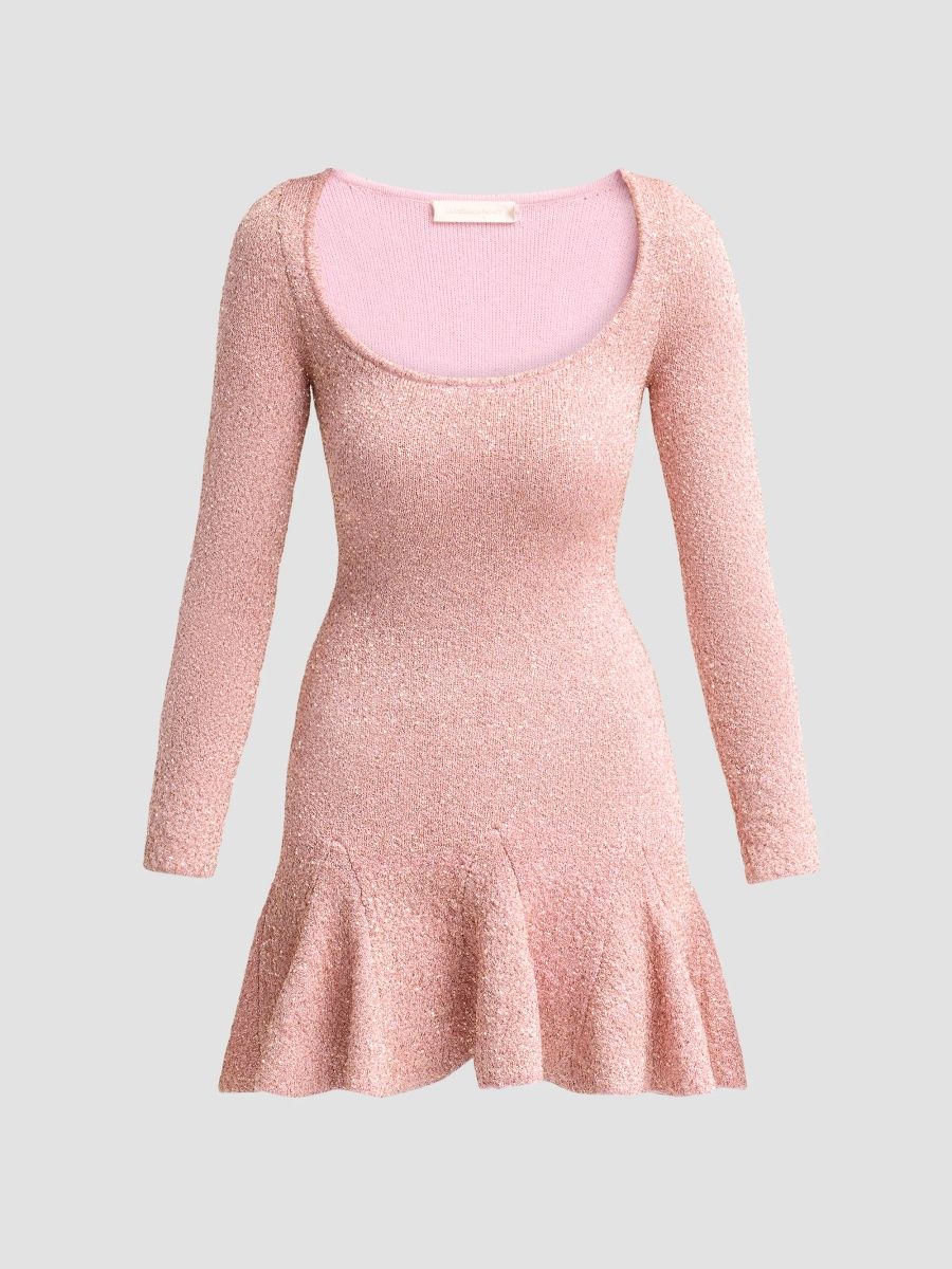 LoveShackFancy Women's Fiorita Textured Scoopneck Mini Dress - Irving Rose - Size XL