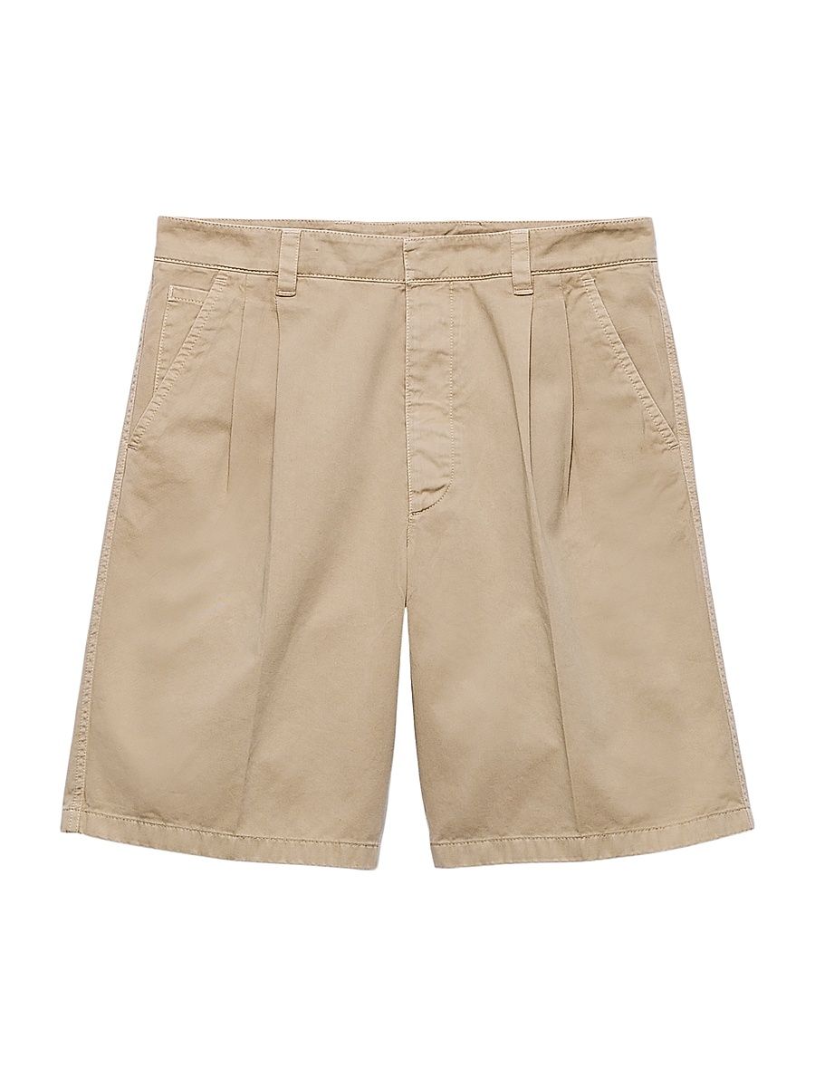 Men's Cotton Bermudas - Beige Khaki - Size 32