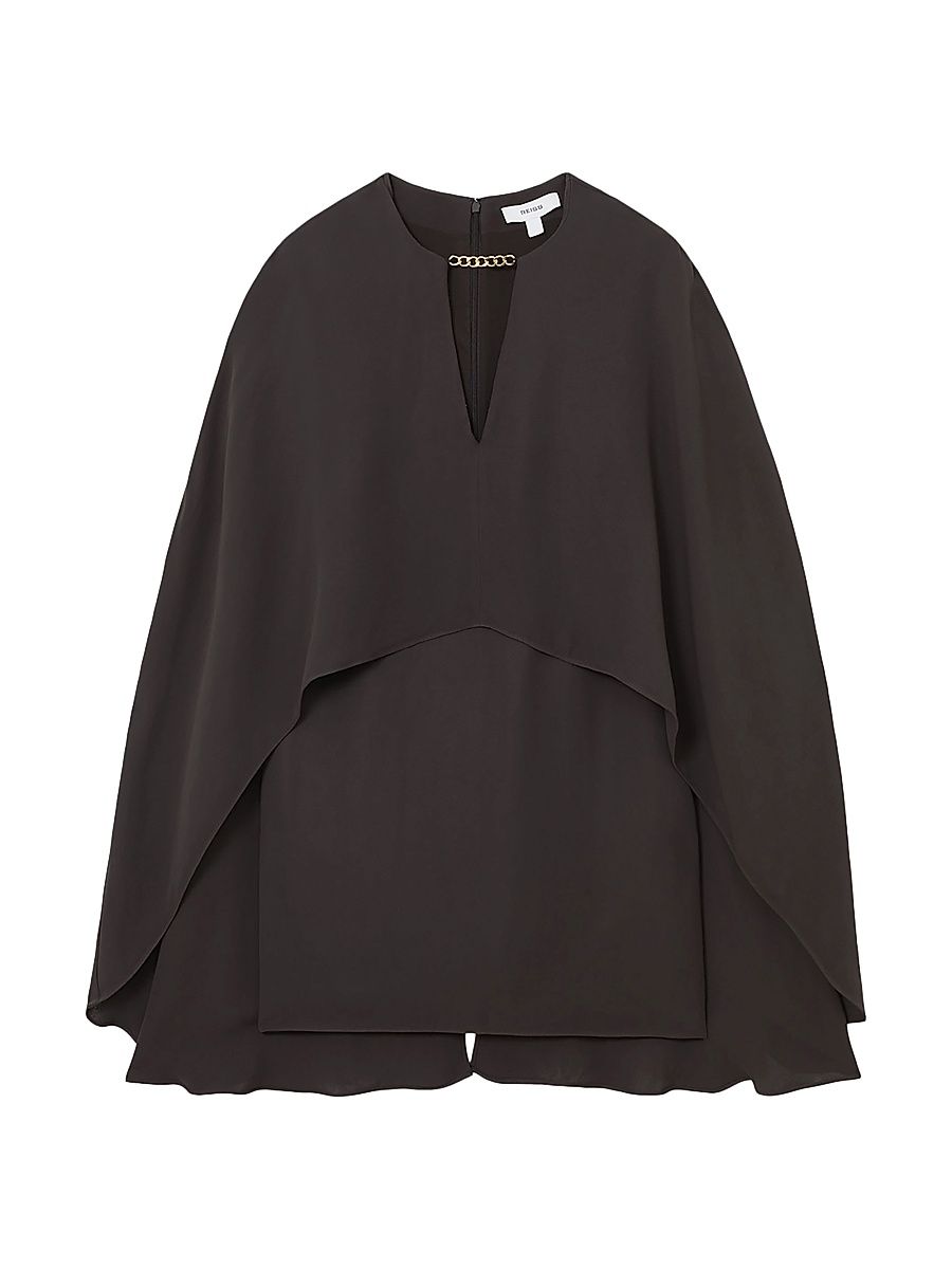 Women's Cassidy Chain-Detailed Cape Minidress - Grape - Size 14