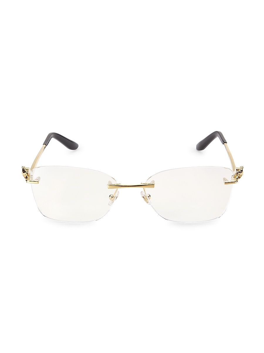 Women's 57MM Rimless Cat-Eye Eyeglasses - Gold