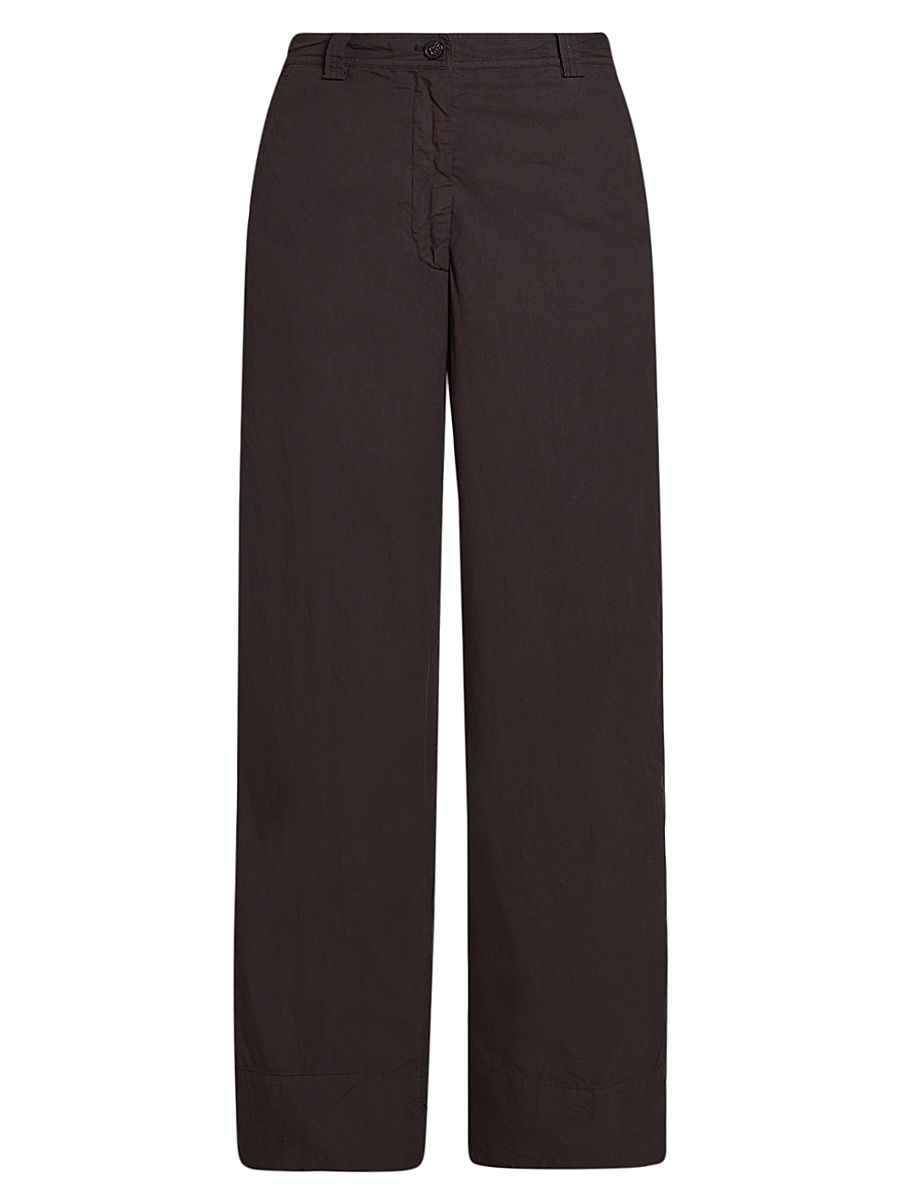Women's Pakora Cotton Mid-Rise Wide-Leg Pants - Dark Brown - Size 14