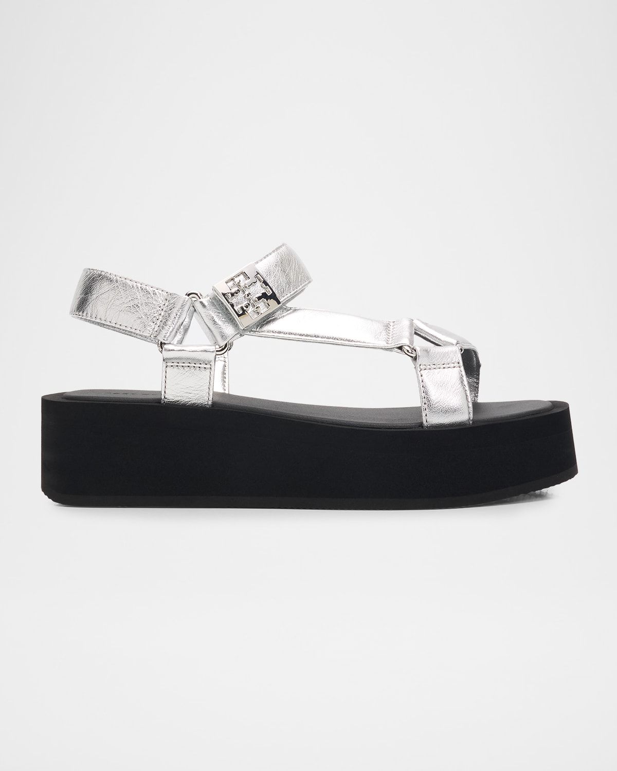 Mellow Metallic Leather Platform Sandals