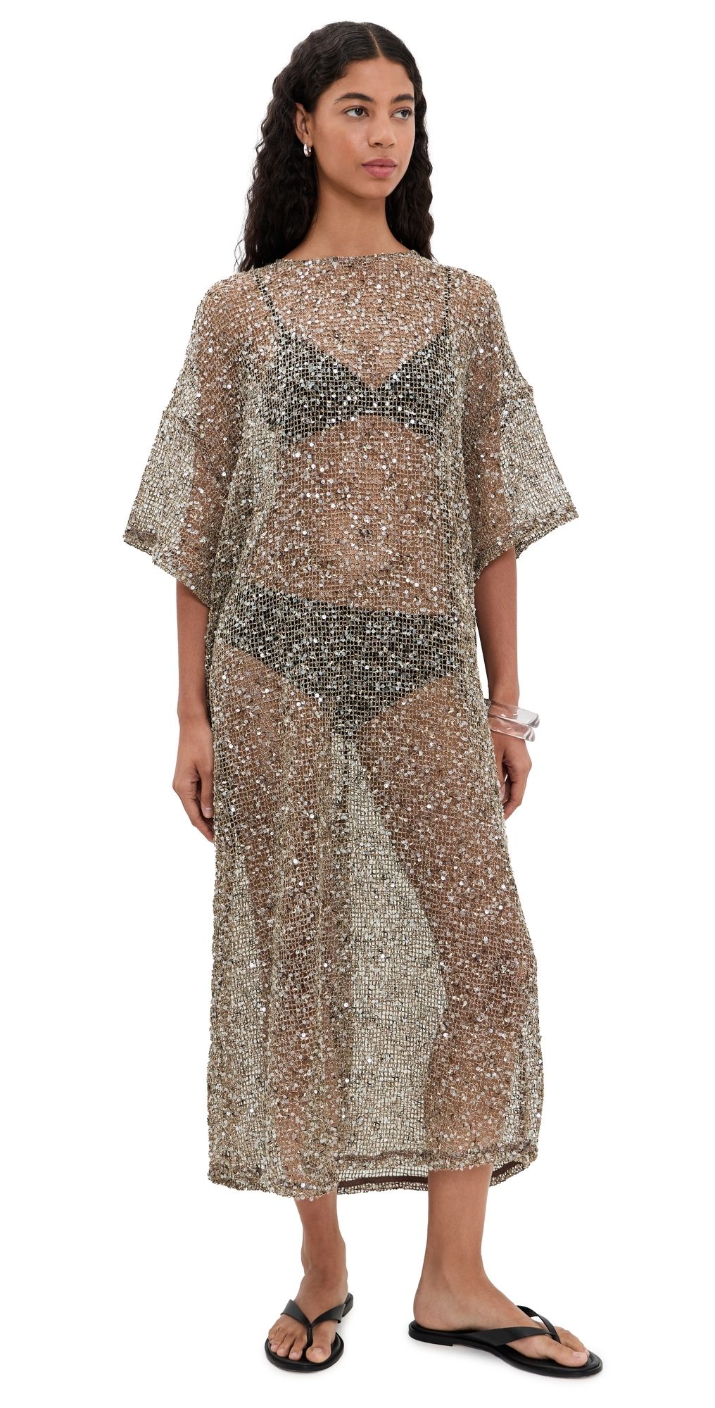 VRG GRL Ivette Sequin Dress Mocha M