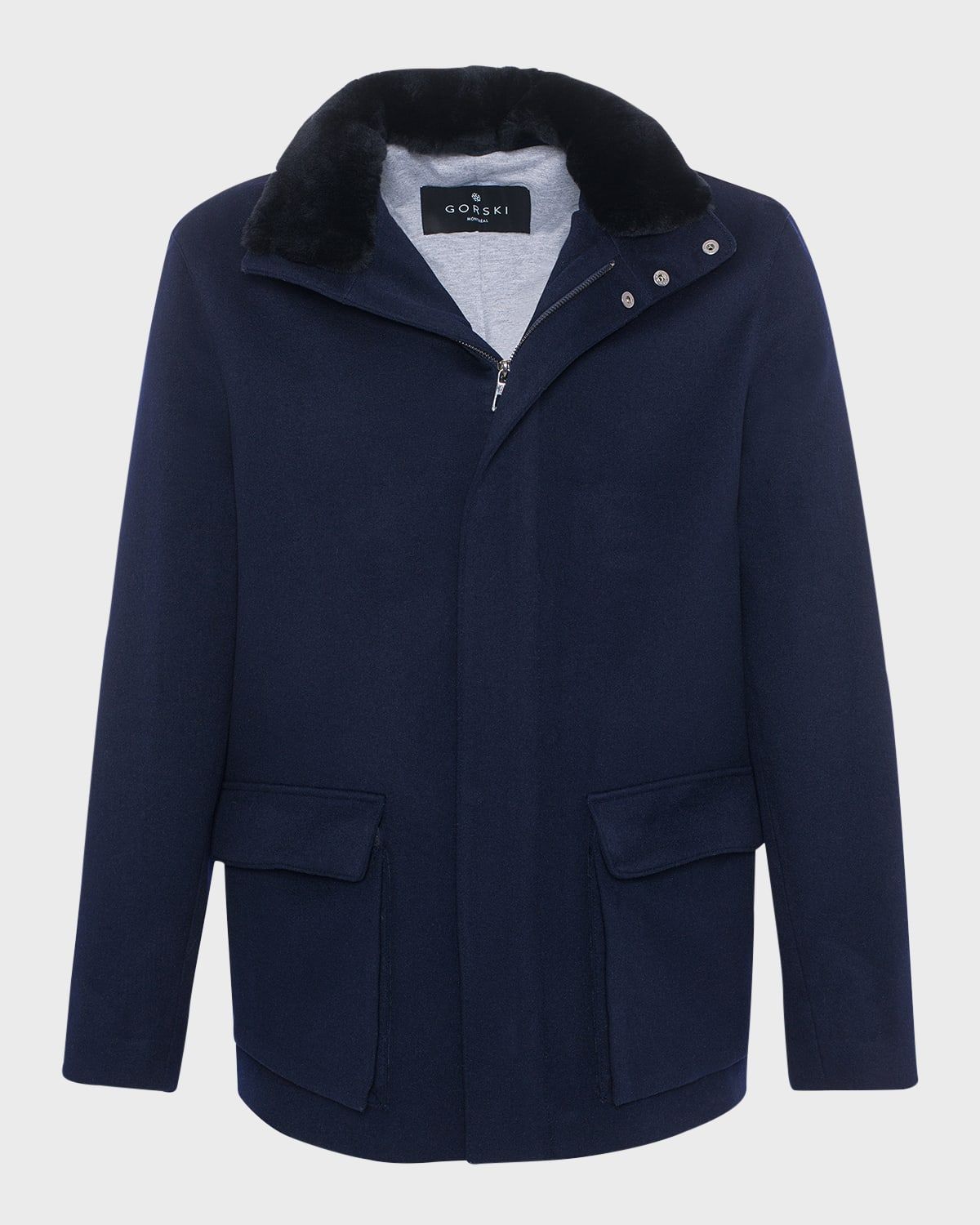 Men & apos;s Loro Piana Wool Jacket with Detachable Lamb Shearling Collar