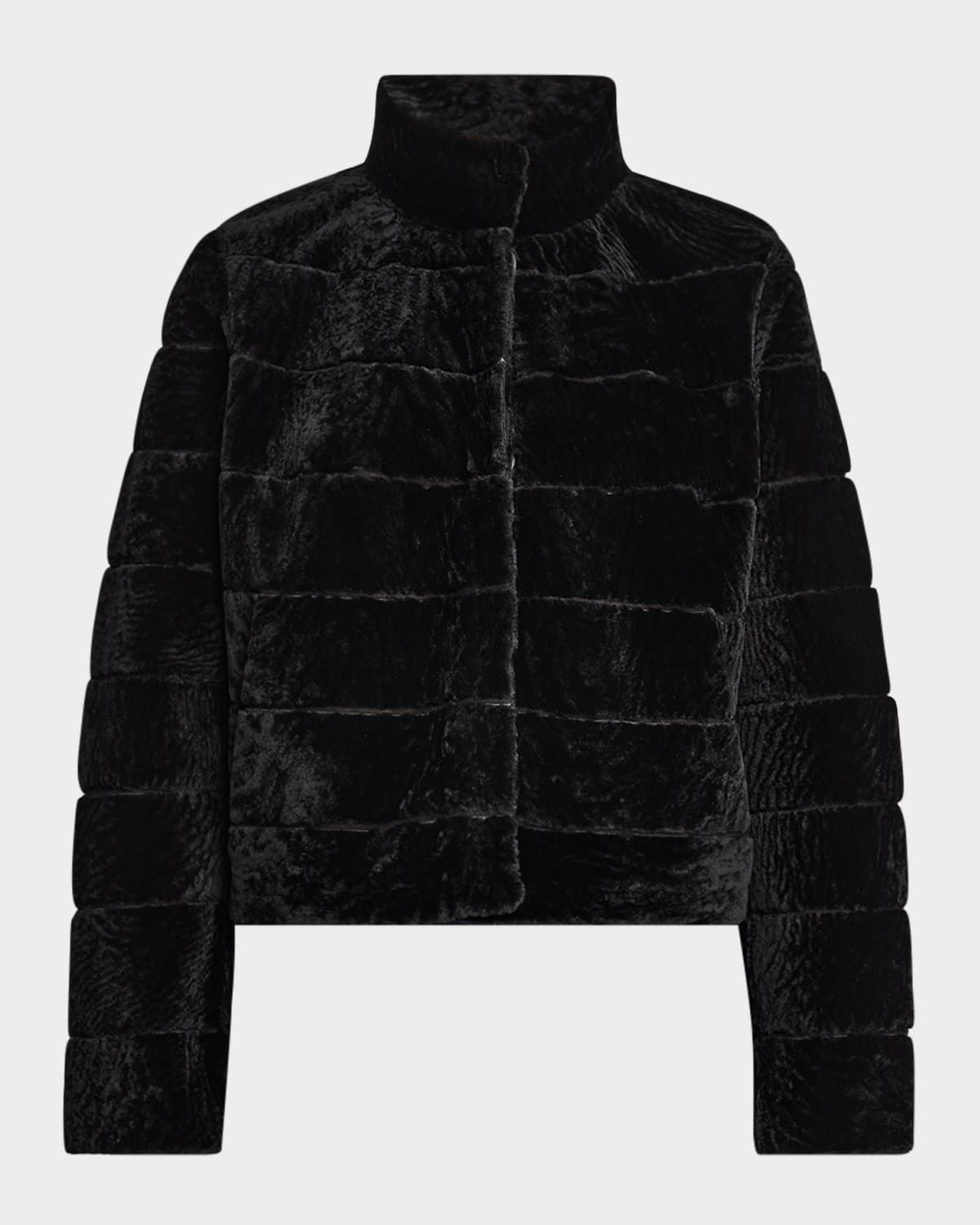 Reversible Textured Lamb Shearling Jacket