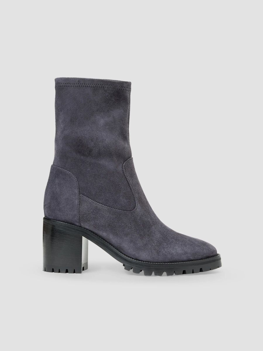 Aquatalia Women's Joplin 75MM Suede Ankle Boots - Navy Suede - Size 12