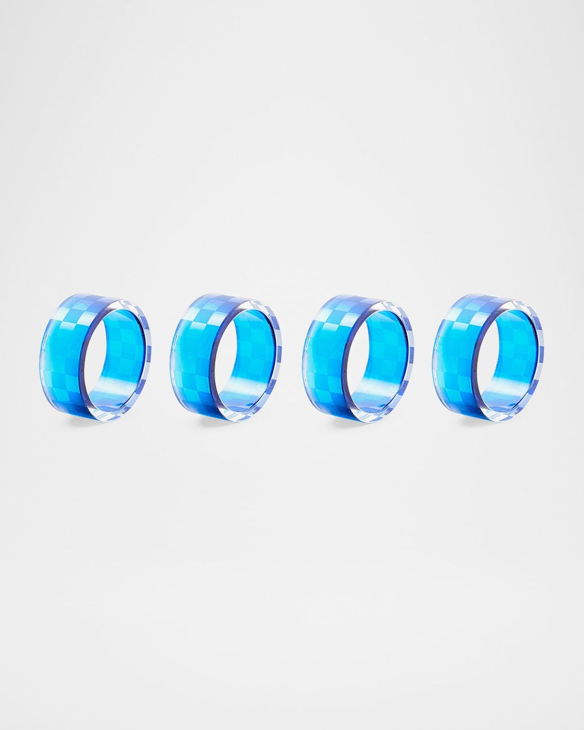 Navy Check Napkin Ring, Set of 4