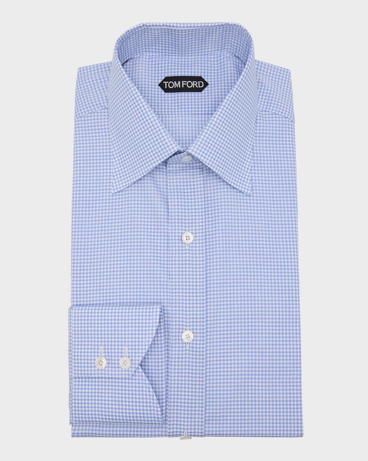 Men & apos;s Twill Micro-Gingham Slim-Fit Dress Shirt