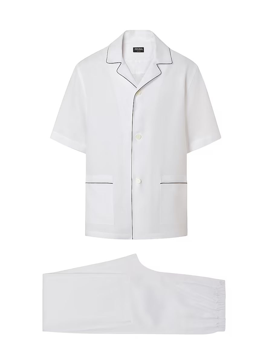 Men's Oasi Lino Pajamas - White - Size XL