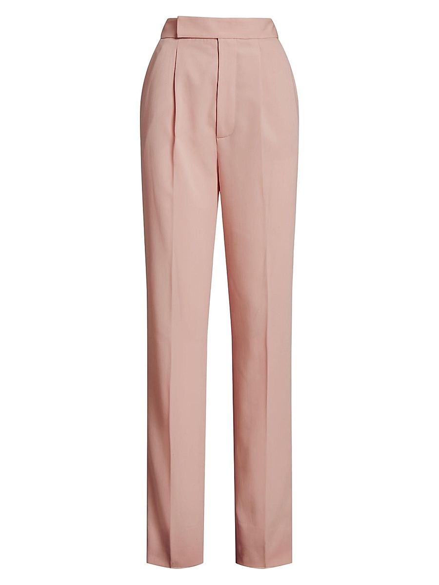 Women's Evanne Pleated Wool Pants - Blush - Size 8