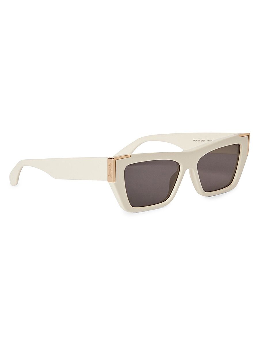 Women's Hollywood 55MM Cat-Eye Sunglasses - White