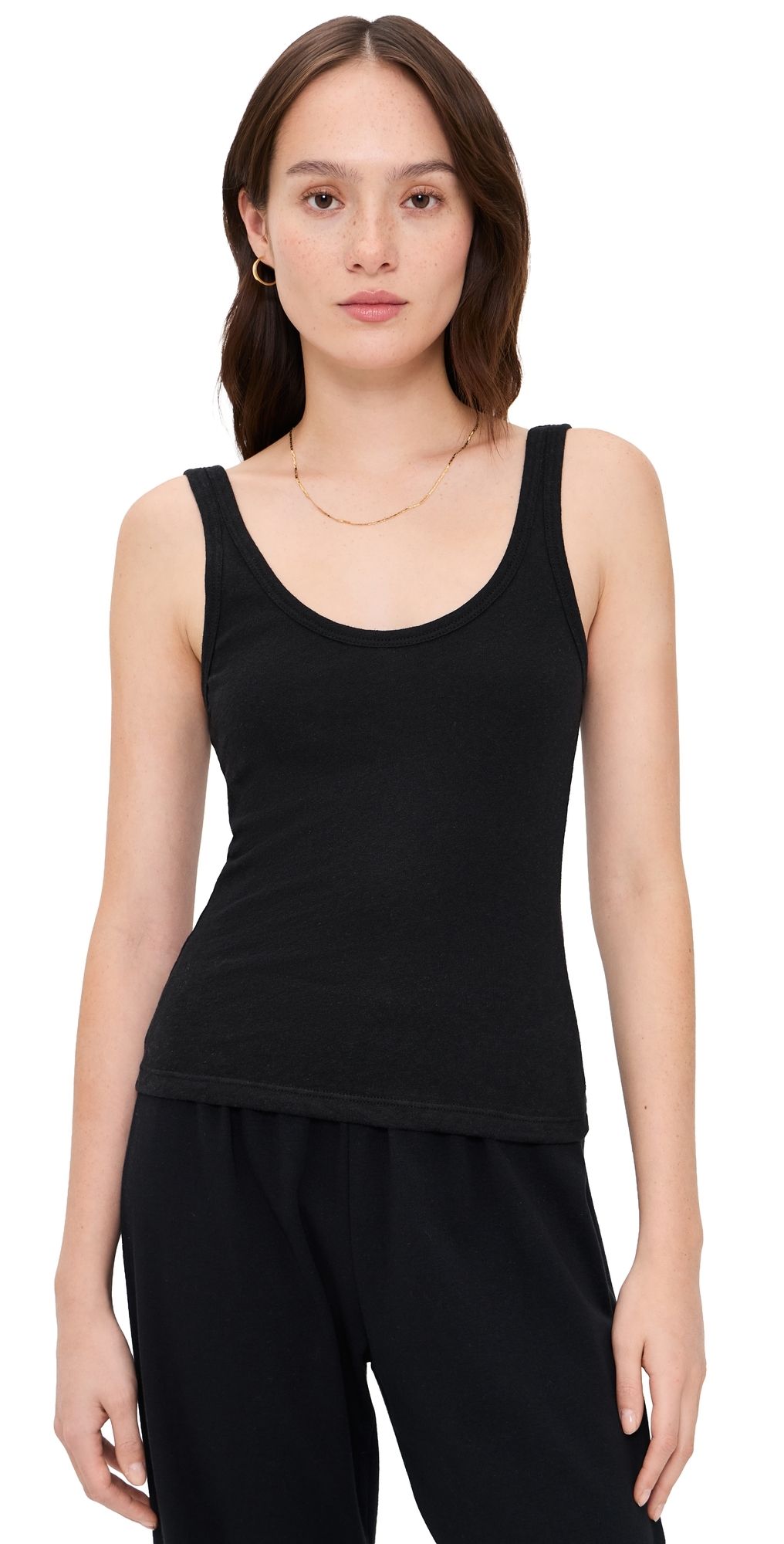 Leset Laura Scoop Neck Tank Black XS