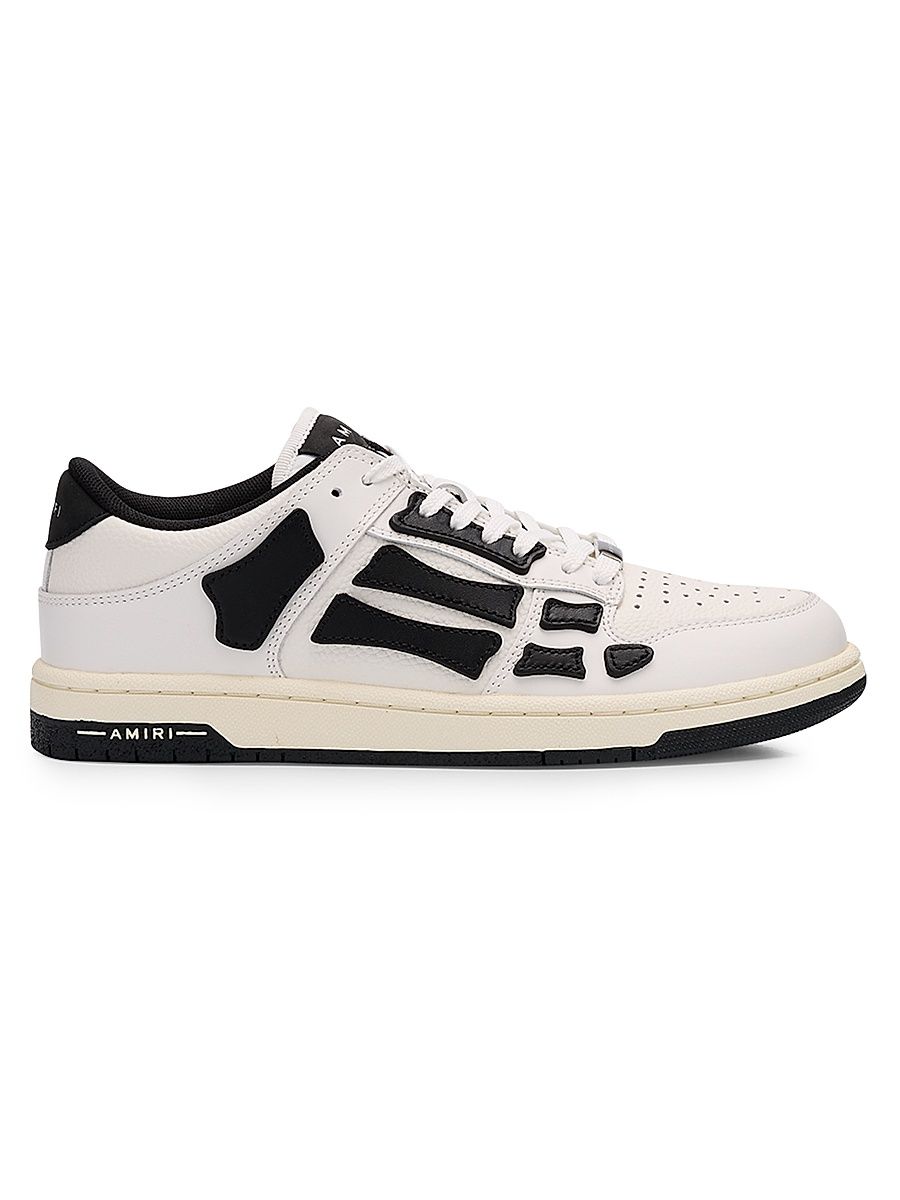 Women's Skel Low-Top Leather Sneakers - White Black - Size 7