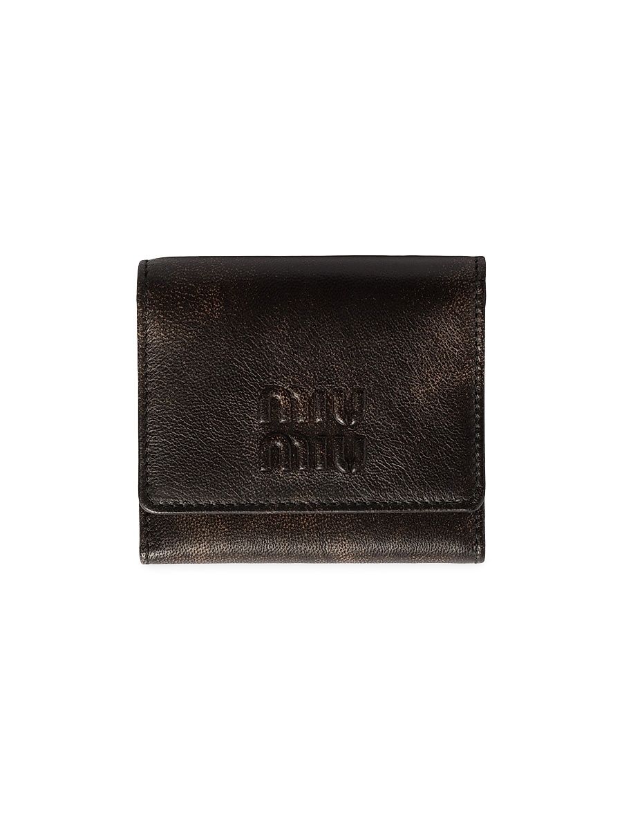 Women's Small Nappa Leather Wallet - Brown