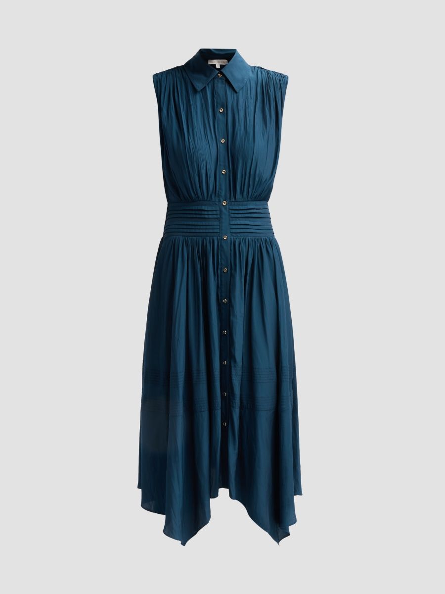 Ramy Brook Women's Kiki Handkerchief Midi-Shirtdress - Dark Teal - Size XL