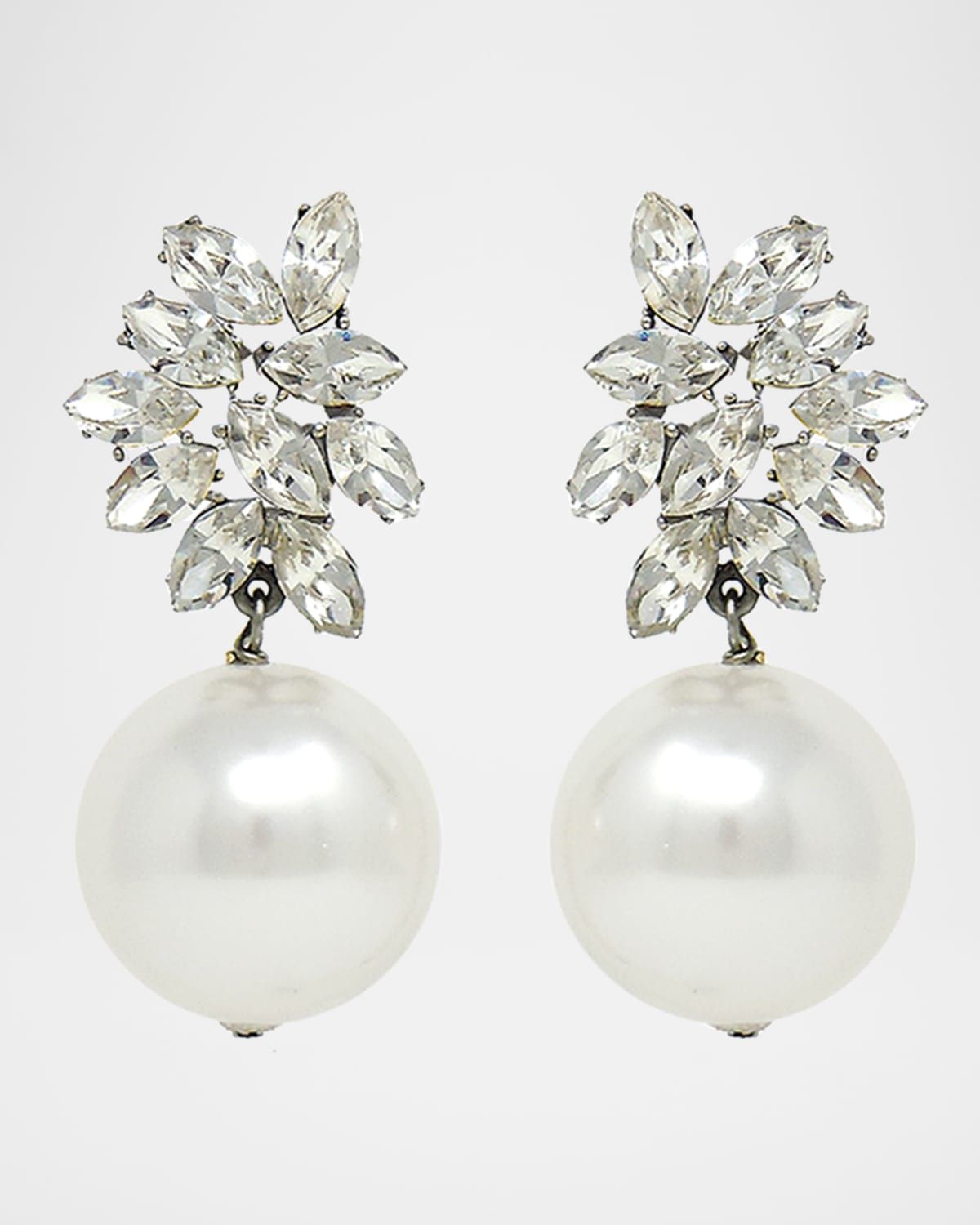 Crystal Pearly Drop Earrings