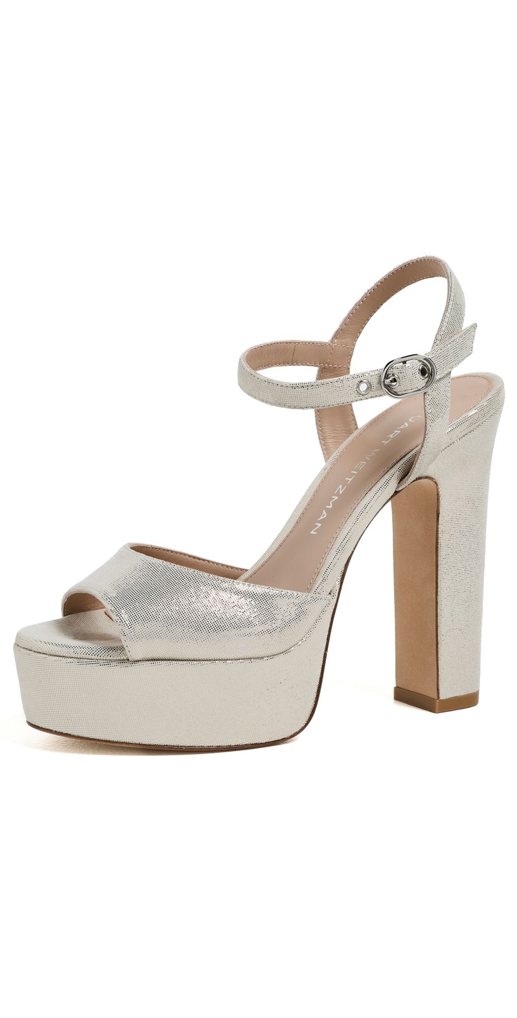 Stuart Weitzman Reade Platform Sandals Linen 6.5