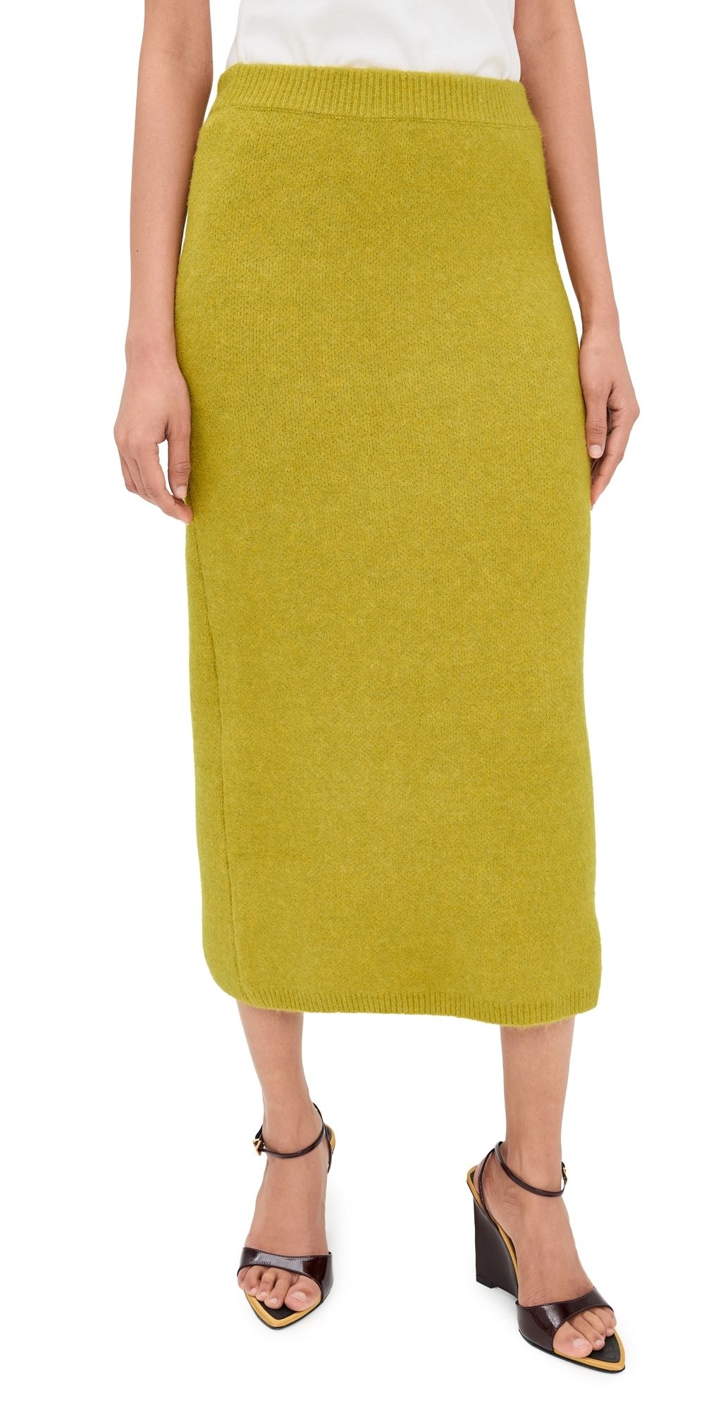 LE BOP Ines Knit Midi Skirt Charcoal Grey S