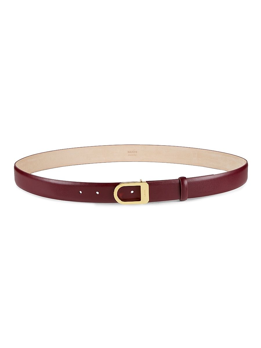 Women's Saddle Leather Belt - Oxblood - Size Medium