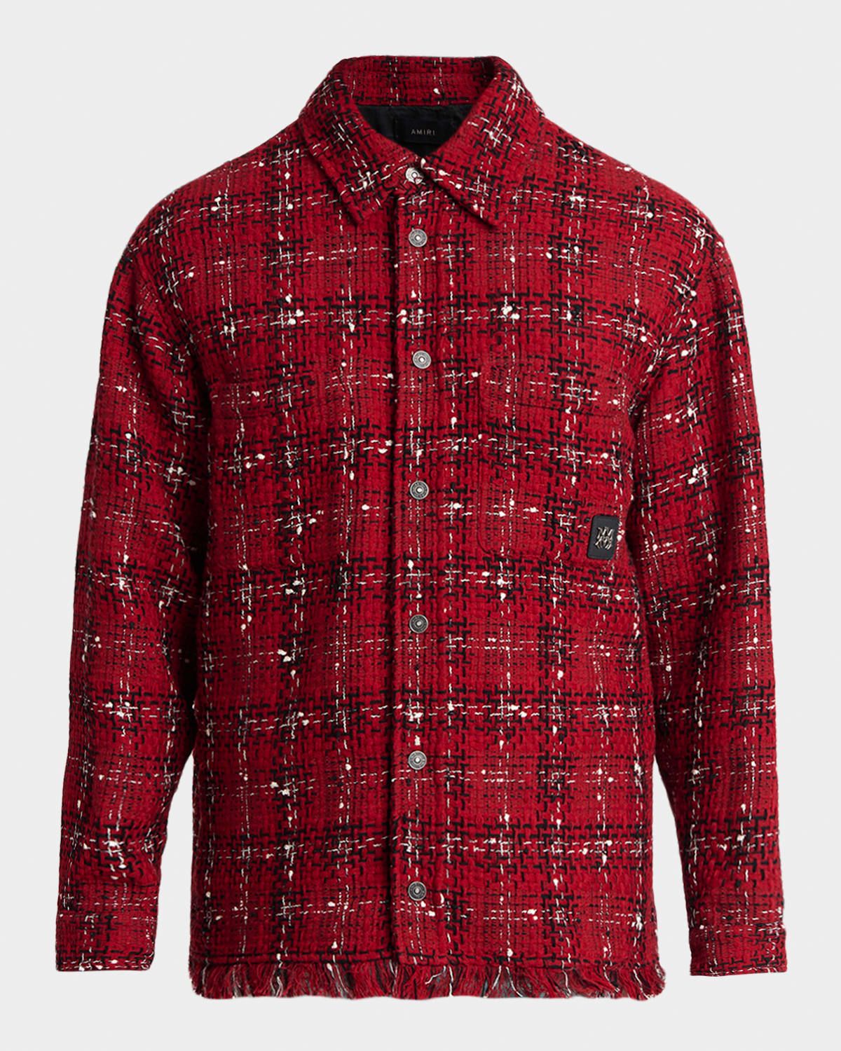Men & apos;s Tweed Flannel Snap-Front Overshirt