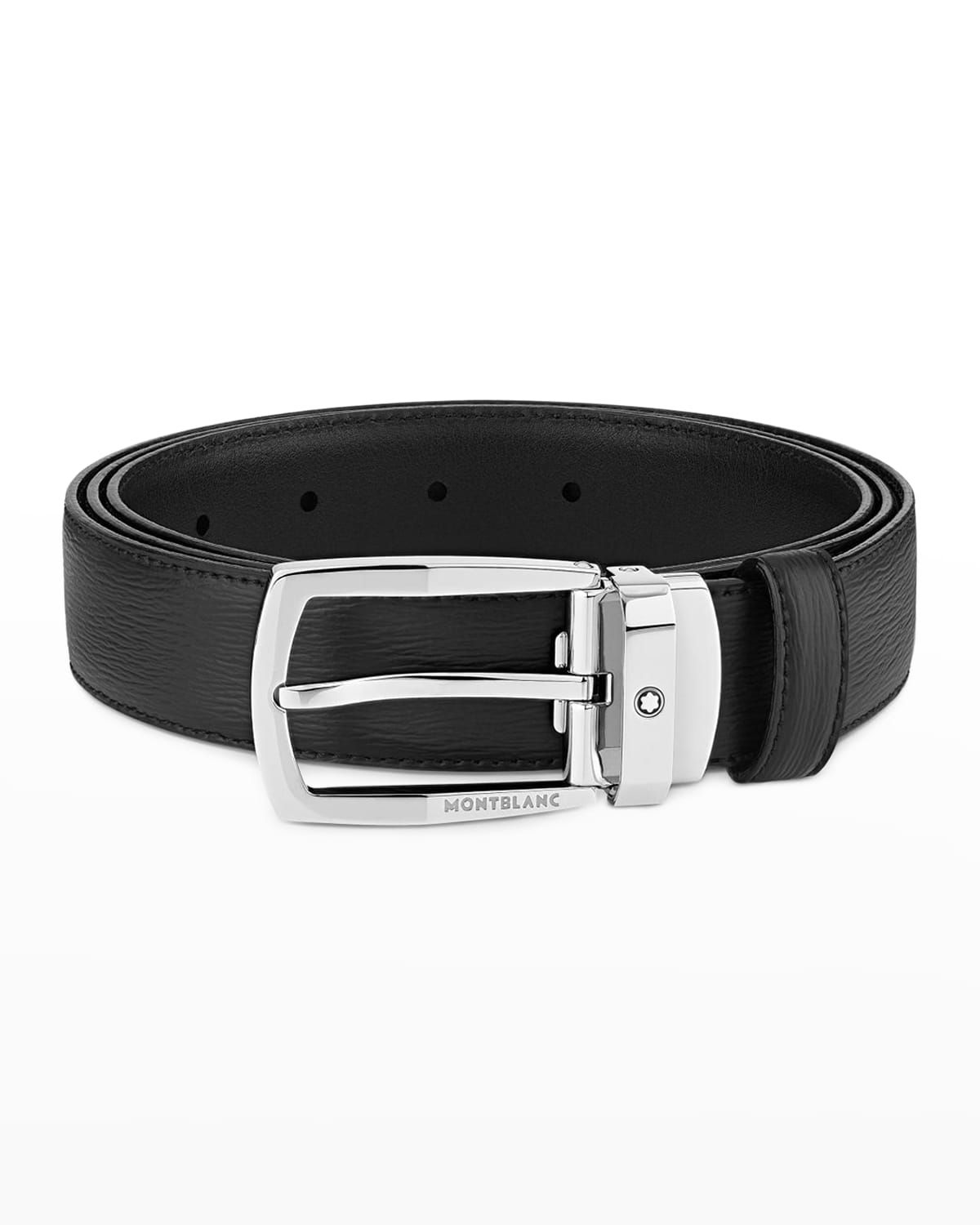 Men & apos;s Trapeze Textured Cowhide Leather Belt