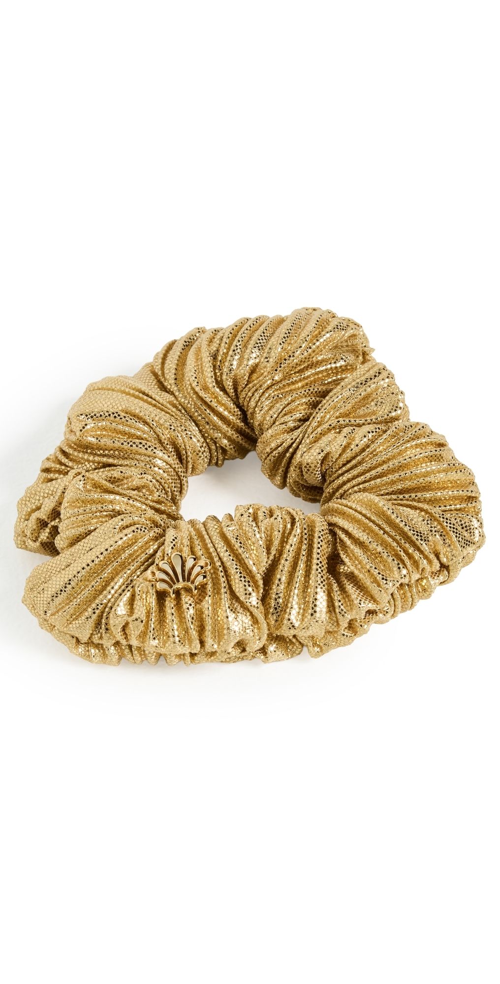 Lele Sadoughi Metallic Scrunchie Gold One Size