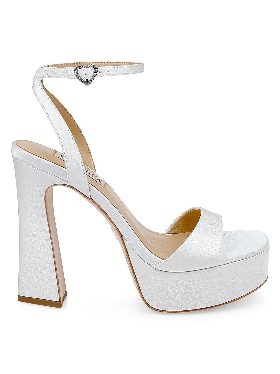 Women's Caia 125MM Satin Platform Sandals - White Crepe - Size 10.5