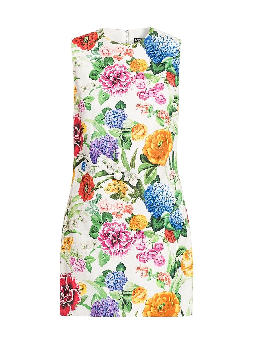Women's Floral-Jacquard Stretch-Cotton Minidress - Mix Fiori - Size 6