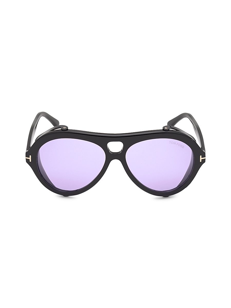 Women's Neughman 60MM Aviator Sunglasses - Black Lilac