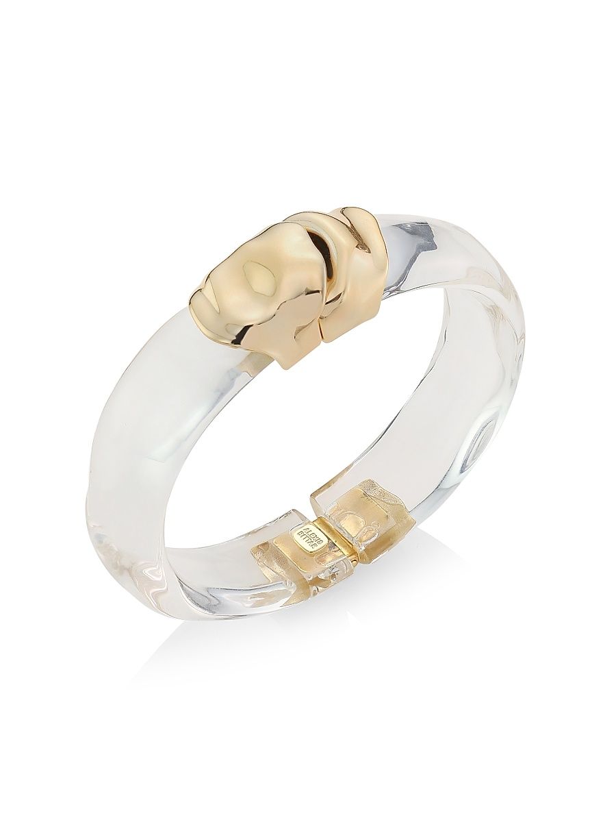 Women's Molten 14K Goldplated Hinged Lucite Bracelet - Clear