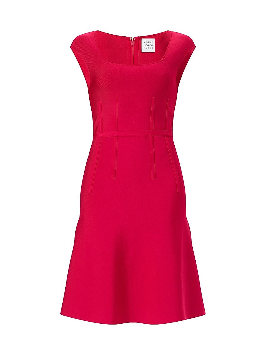 Women's The Beatrice Knit Fit & Flare Midi-Dress - Hibiscus - Size XS
