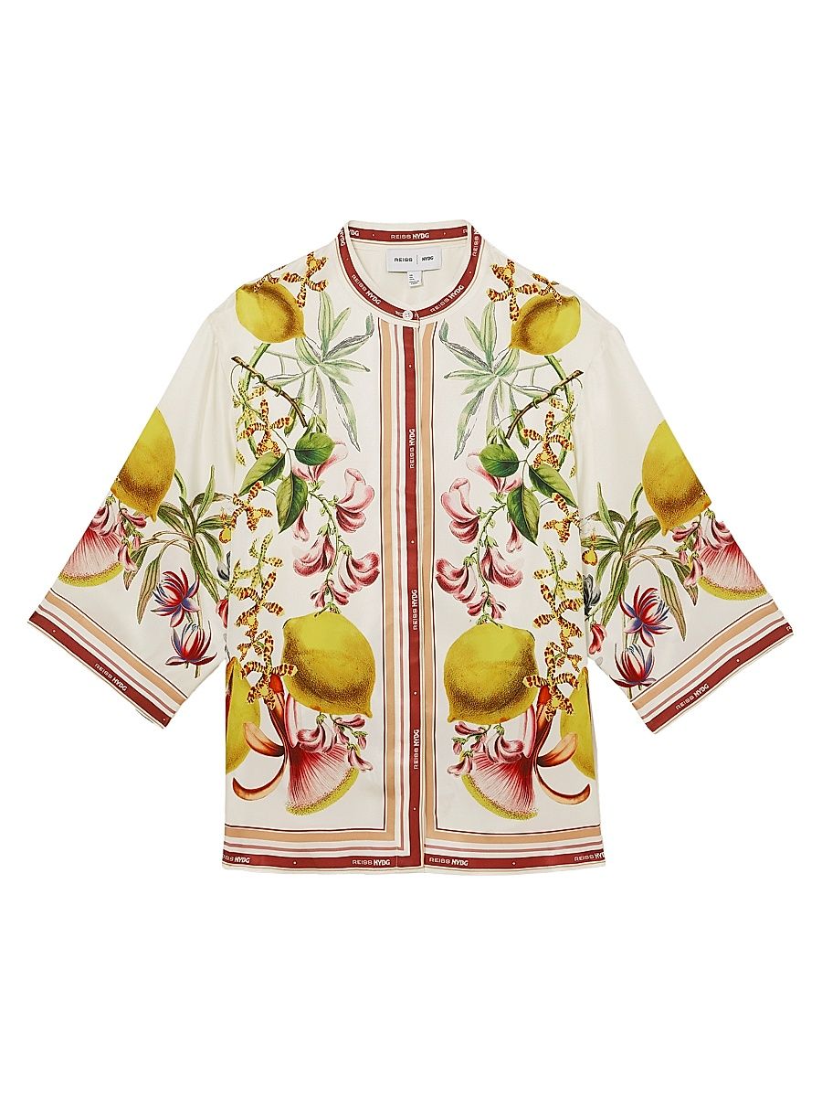Women's Reiss x NYBG Winona Botanical Shirt - Ivory - Size 8