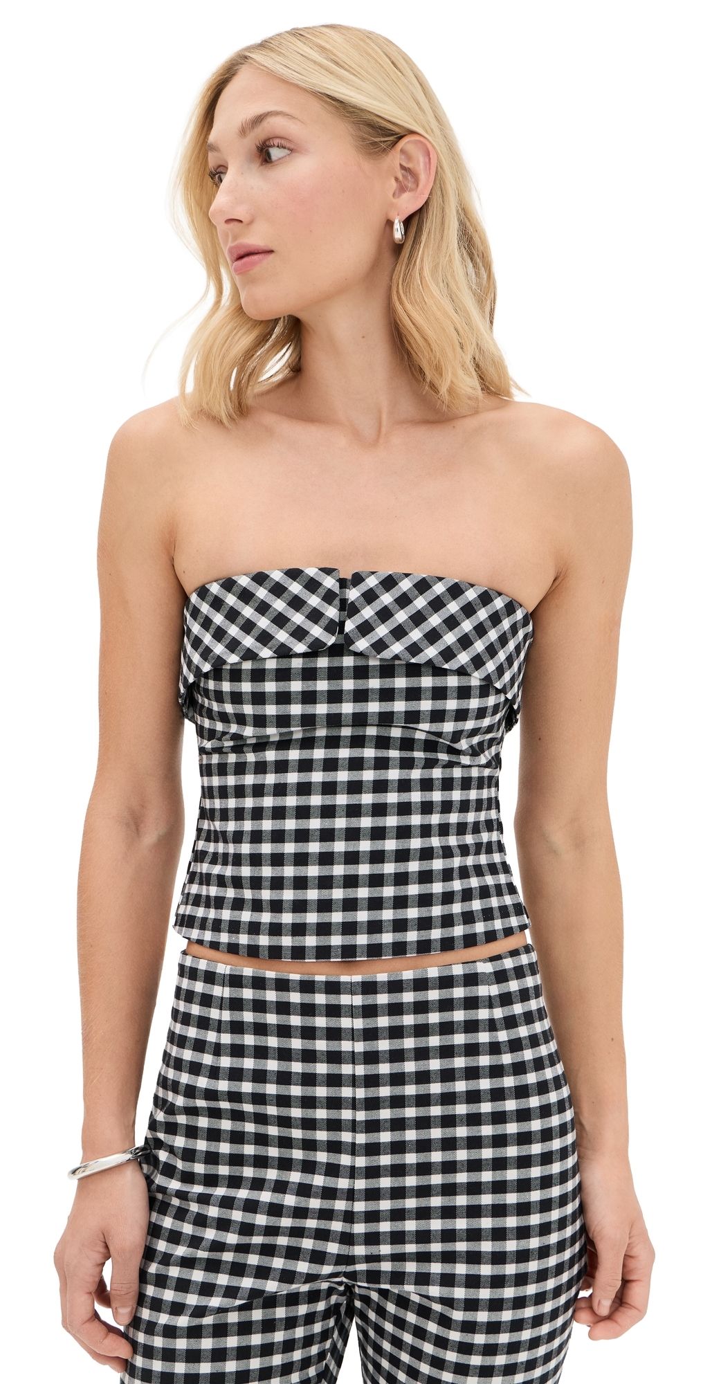 POSSE Chiara Strapless Top Black/White S