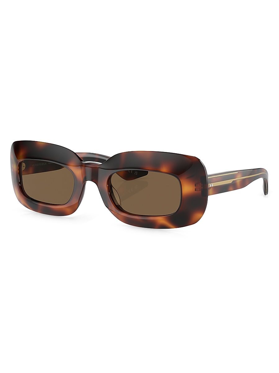 Women's 49MM Rectangular Sunglasses - Havana Brown