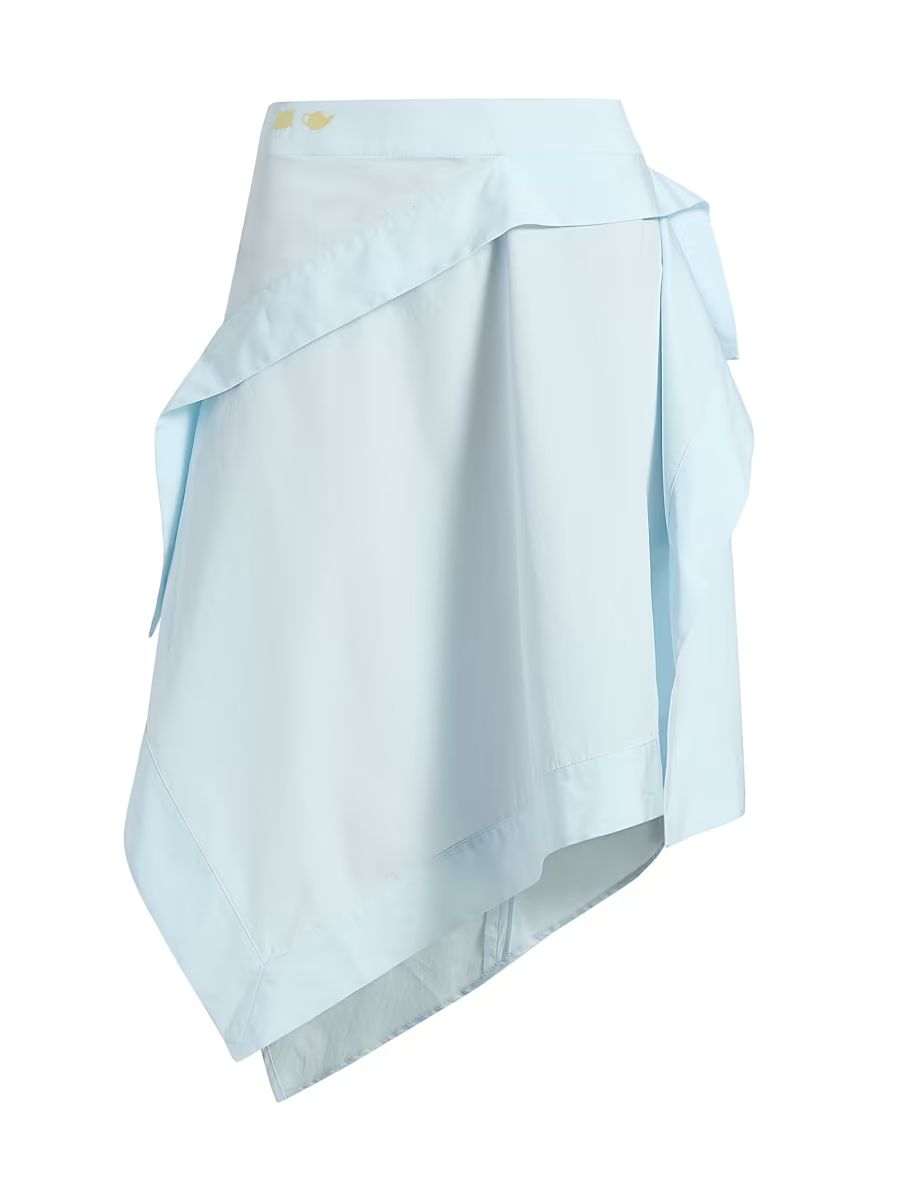 Women's Drape Asymmetric Skirt - Pale Blue - Size 2