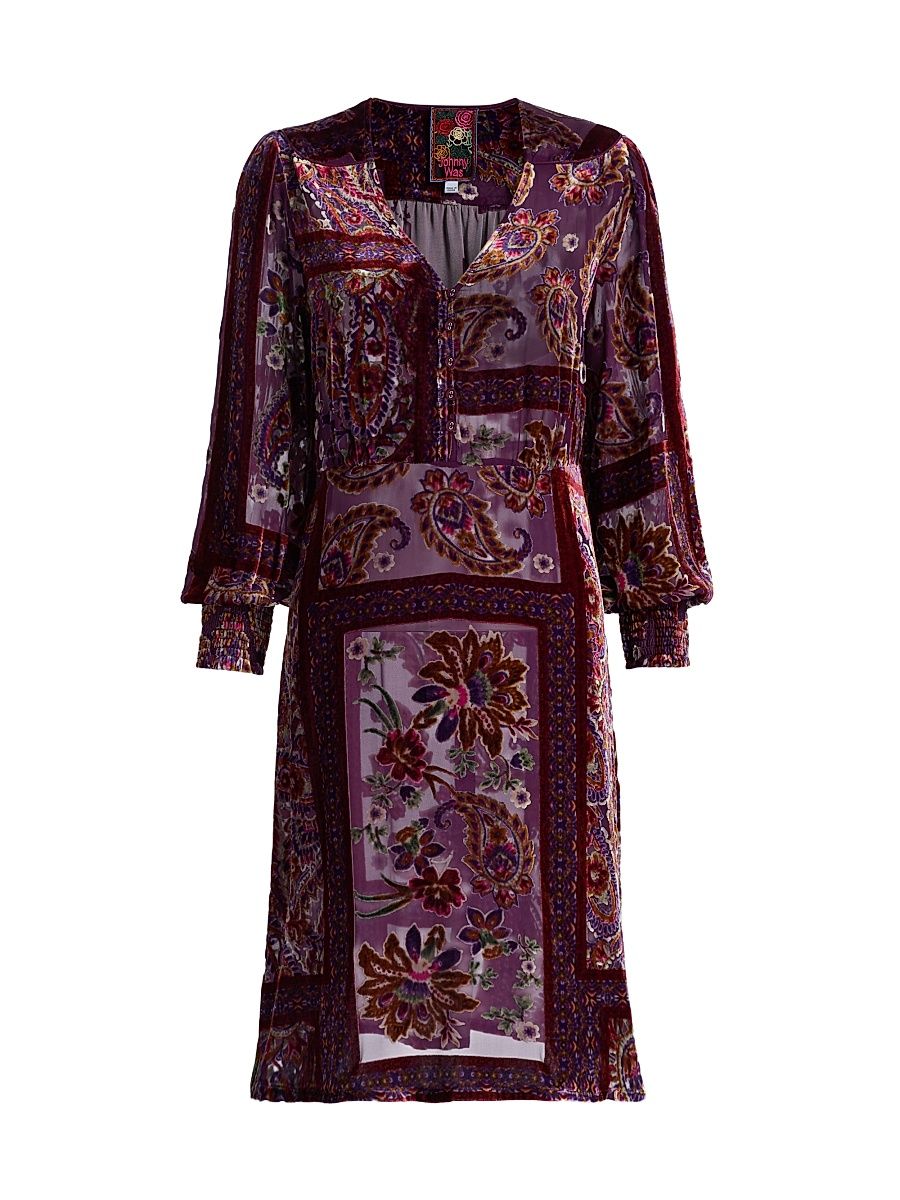 Women's Kinney Burnout Velvet Dress - Domitila - Size XL