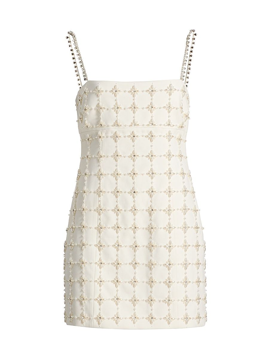 Women's Iris Satine Embellished Sheath Minidress - Ivory - Size 14