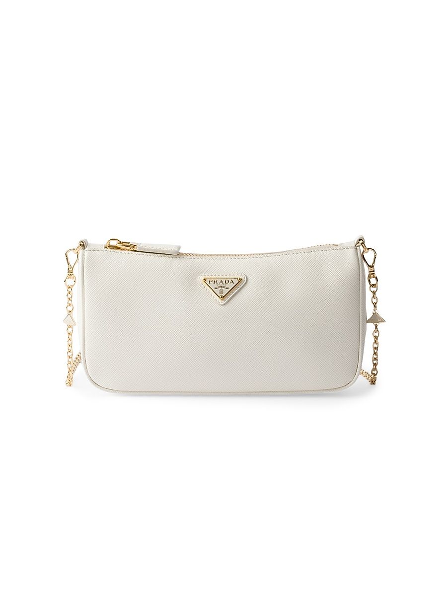 Women's Saffiano Leather Mini-Bag - White