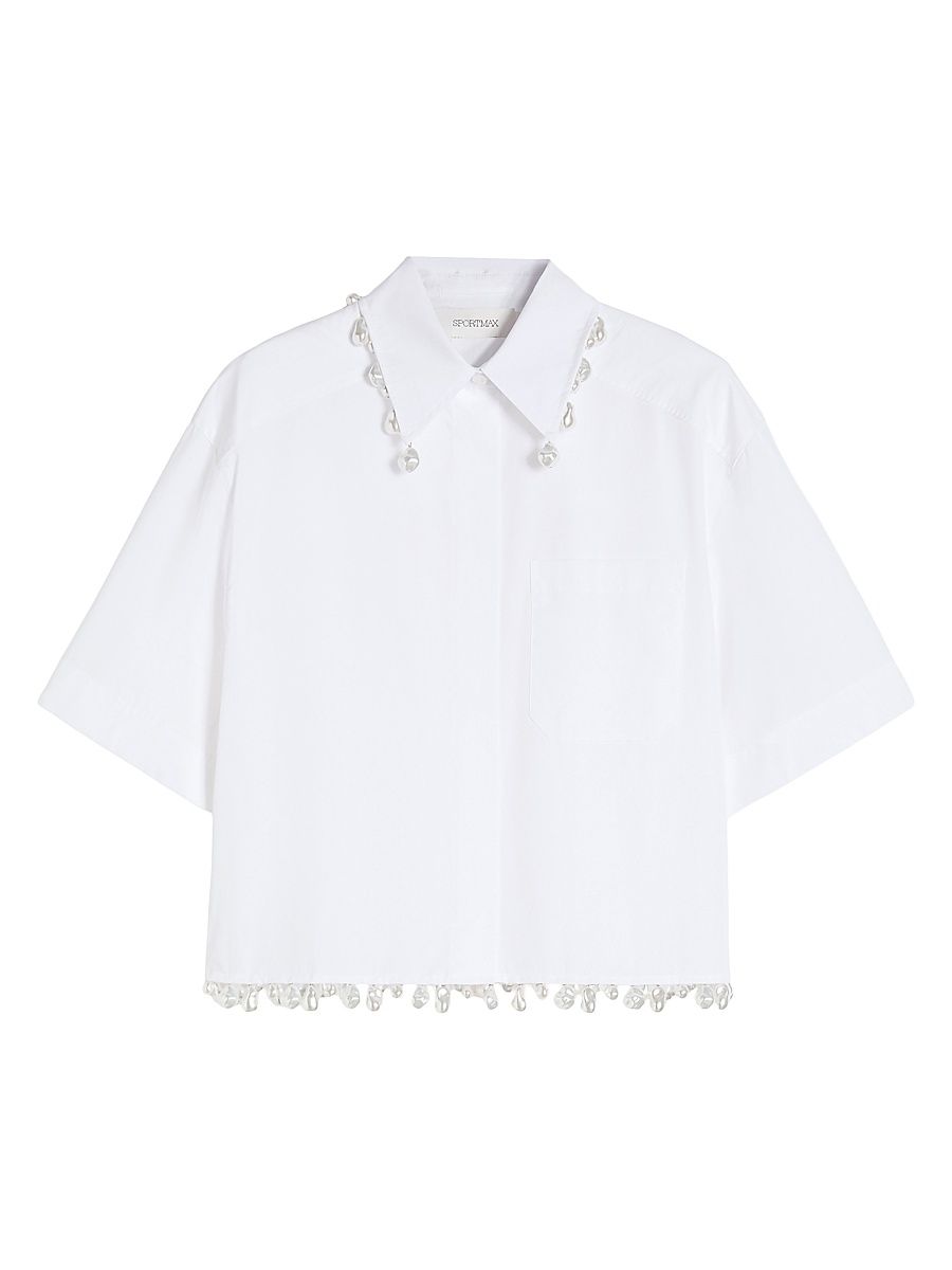 Women's Boxy Cotton Shirt - Optical White - Size 14