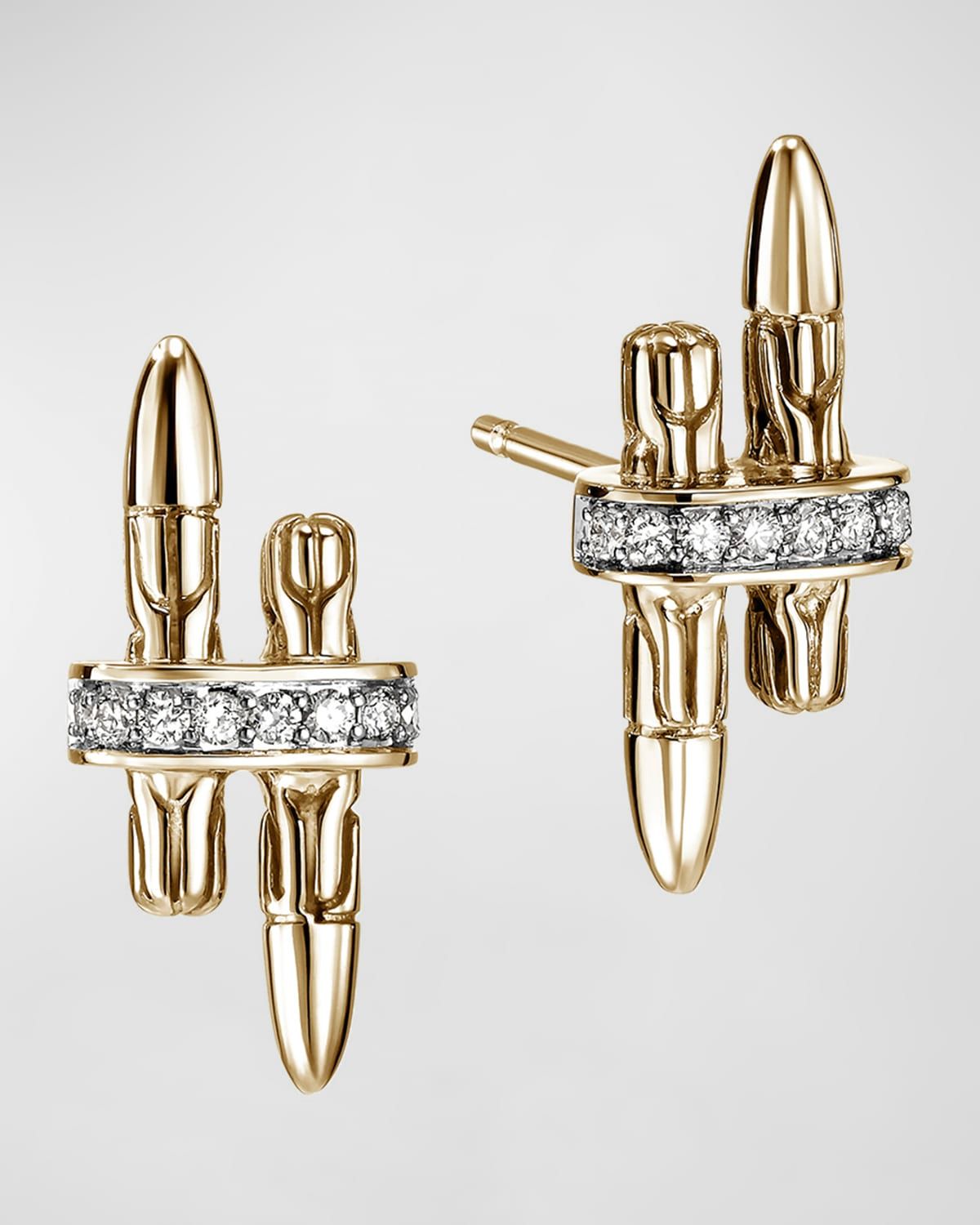 Men & apos;s 14K Gold Spear Stud Earrings with Diamonds