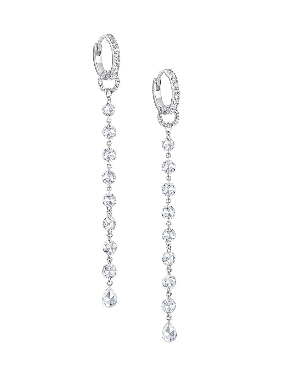 Women's Ethereal 18K White Gold & 2.26 TCW Diamond Drop Earrings - White Gold