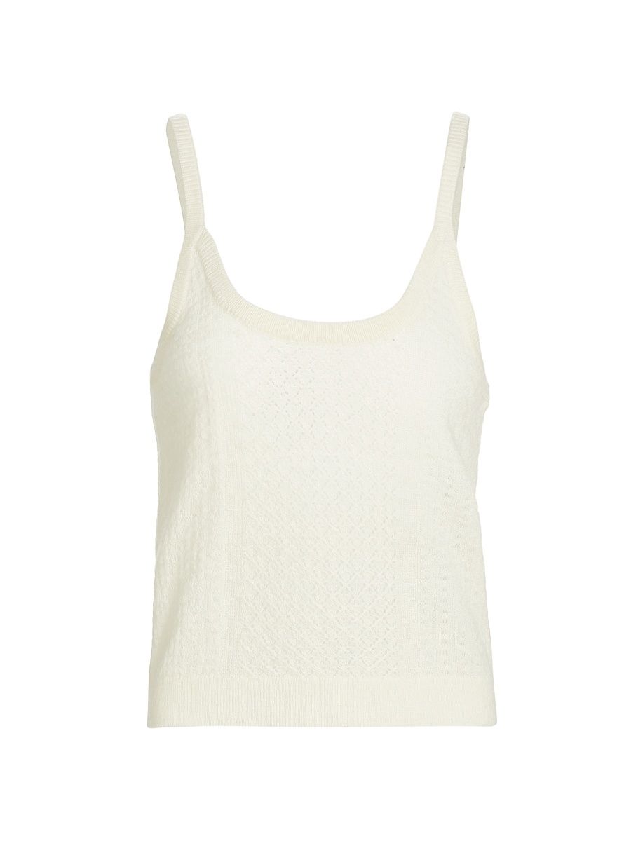 Women's Alpaca-Blend Knit Tank - Chalk - Size Medium